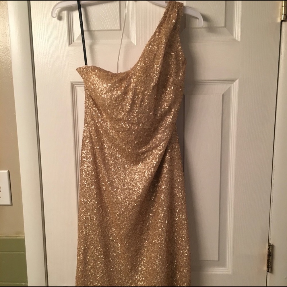 Rose gold sequin cocktail dress